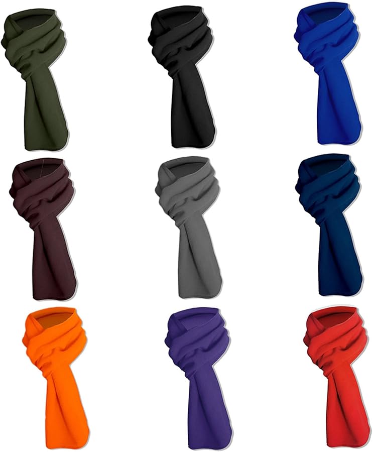 Navy Blue Fleece Scarf Soft Warm Lightweight Wrap for Women Men Autumn Winter - Image 4